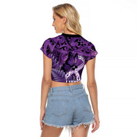 Lupus Awareness Month New Zealand Raglan Cropped T Shirt Be Strong Warrior Maori Silver Fern LT14 - Polynesian Pride