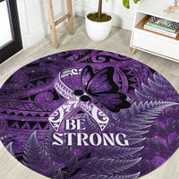 Lupus Awareness Month New Zealand Round Carpet Be Strong Warrior Maori Silver Fern