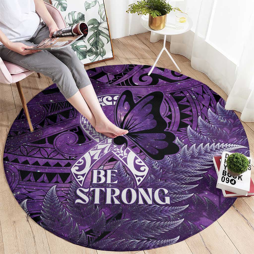 Lupus Awareness Month New Zealand Round Carpet Be Strong Warrior Maori Silver Fern