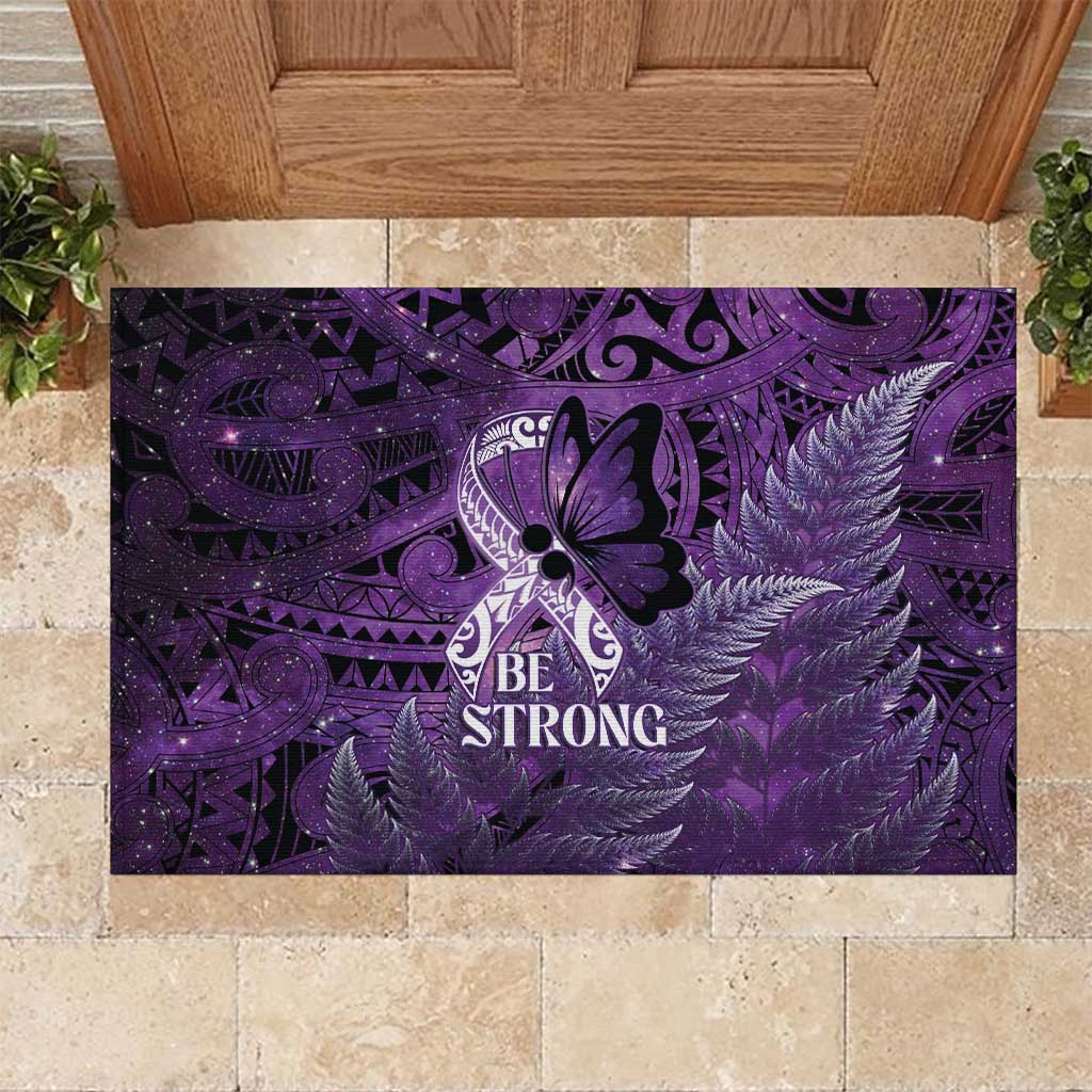 Lupus Awareness Month New Zealand Rubber Doormat Be Strong Warrior Maori Silver Fern