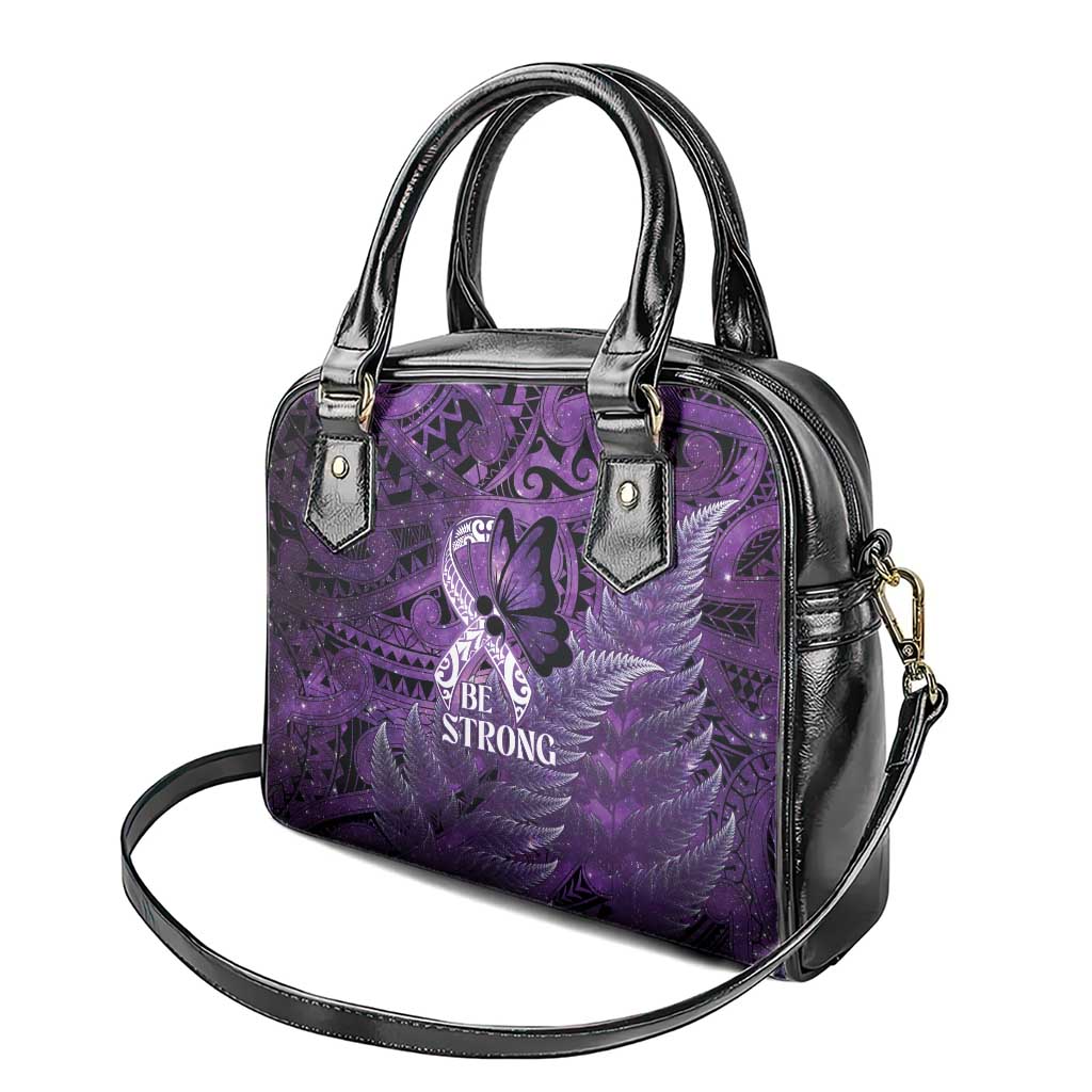Lupus Awareness Month New Zealand Shoulder Handbag Be Strong Warrior Maori Silver Fern