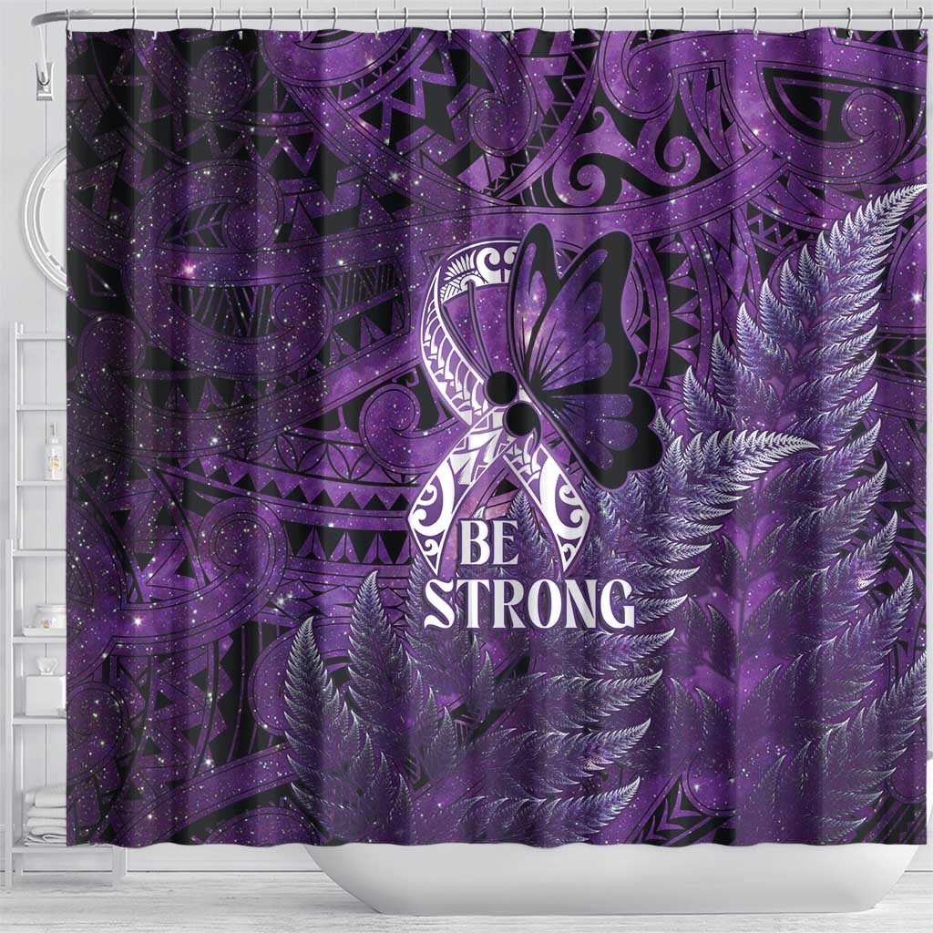 Lupus Awareness Month New Zealand Shower Curtain Be Strong Warrior Maori Silver Fern LT14 - Polynesian Pride