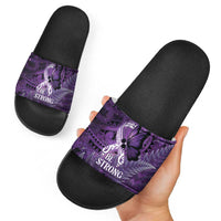 Lupus Awareness Month New Zealand Slide Sandals Be Strong Warrior Maori Silver Fern