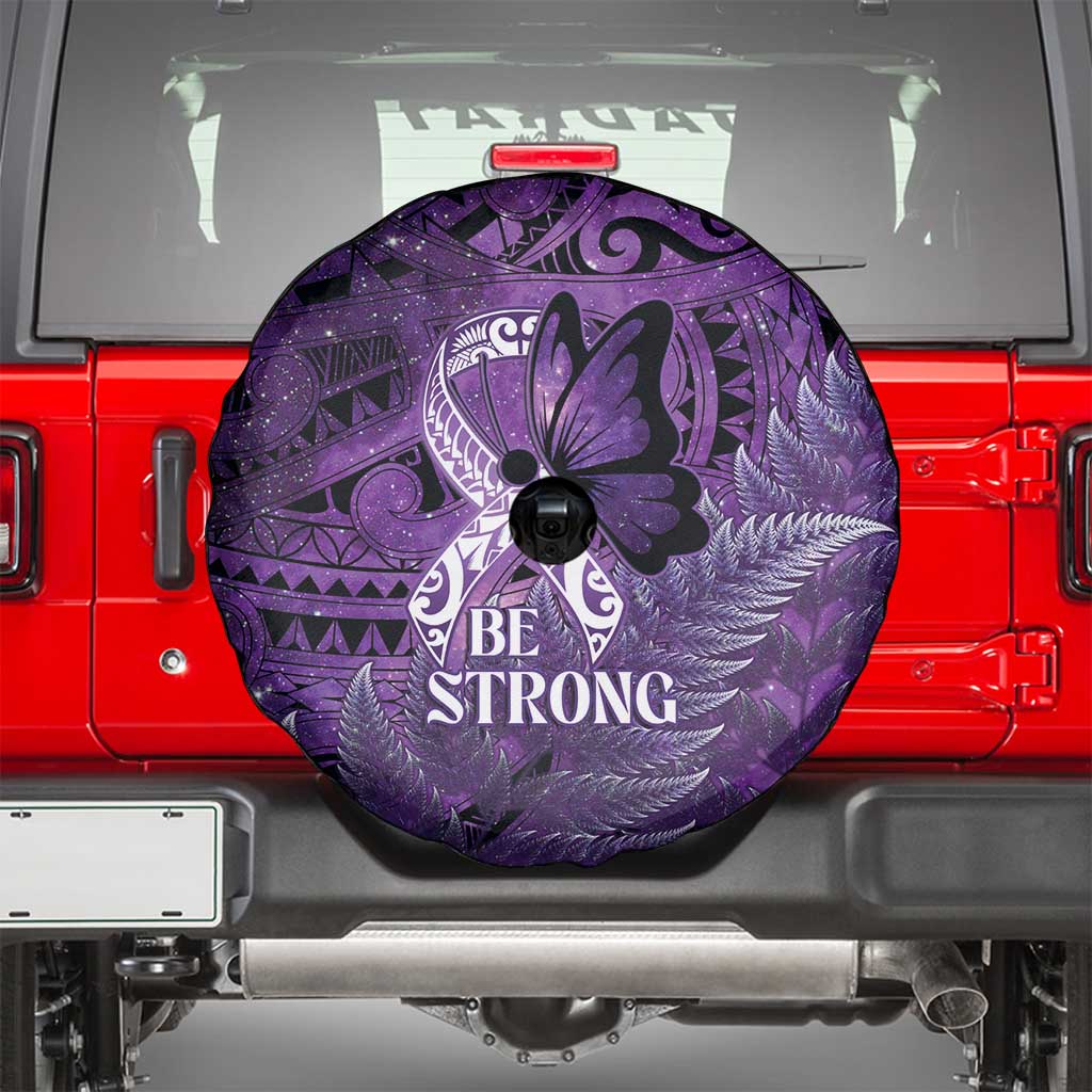 Lupus Awareness Month New Zealand Spare Tire Cover Be Strong Warrior Maori Silver Fern LT14 - Polynesian Pride