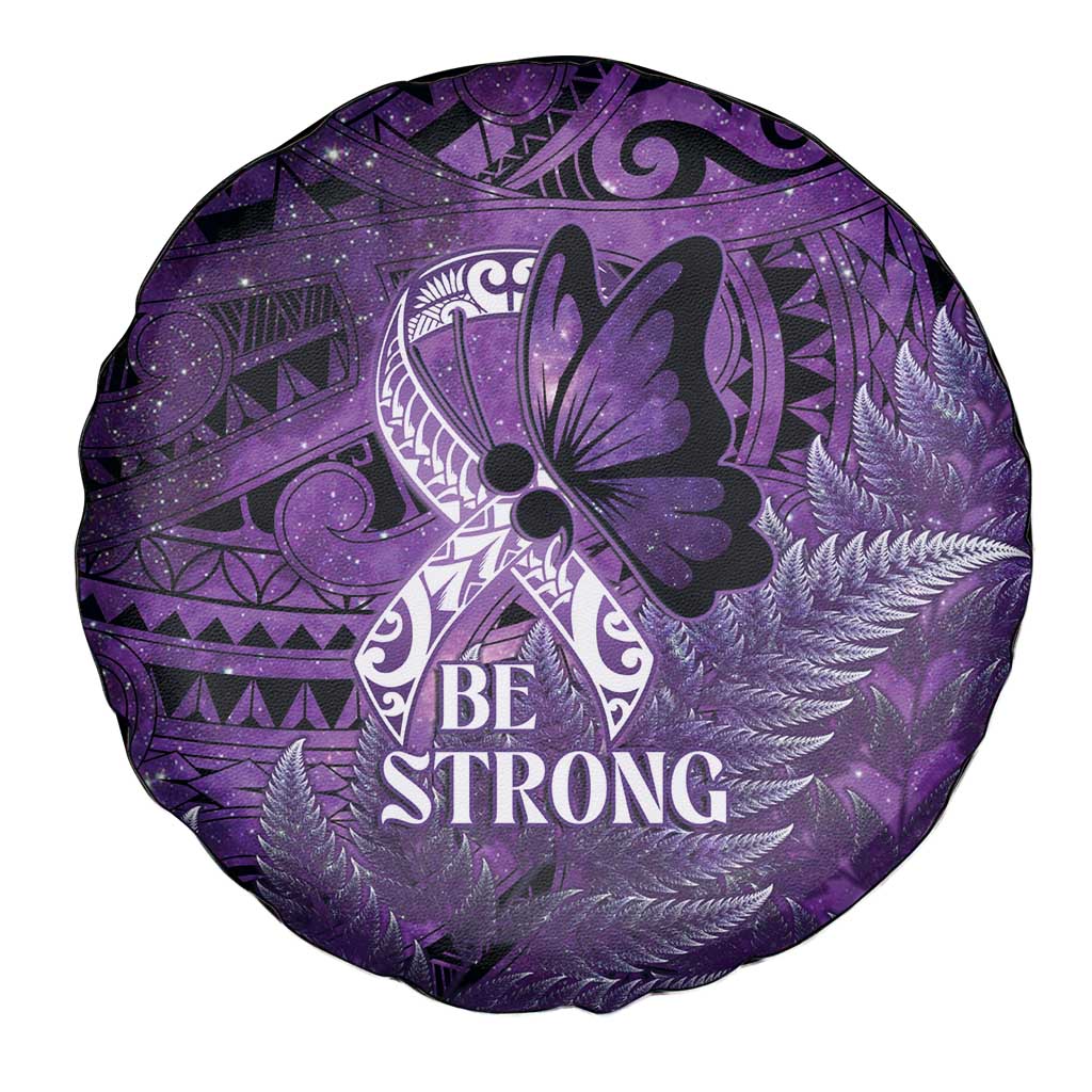 Lupus Awareness Month New Zealand Spare Tire Cover Be Strong Warrior Maori Silver Fern LT14 - Polynesian Pride