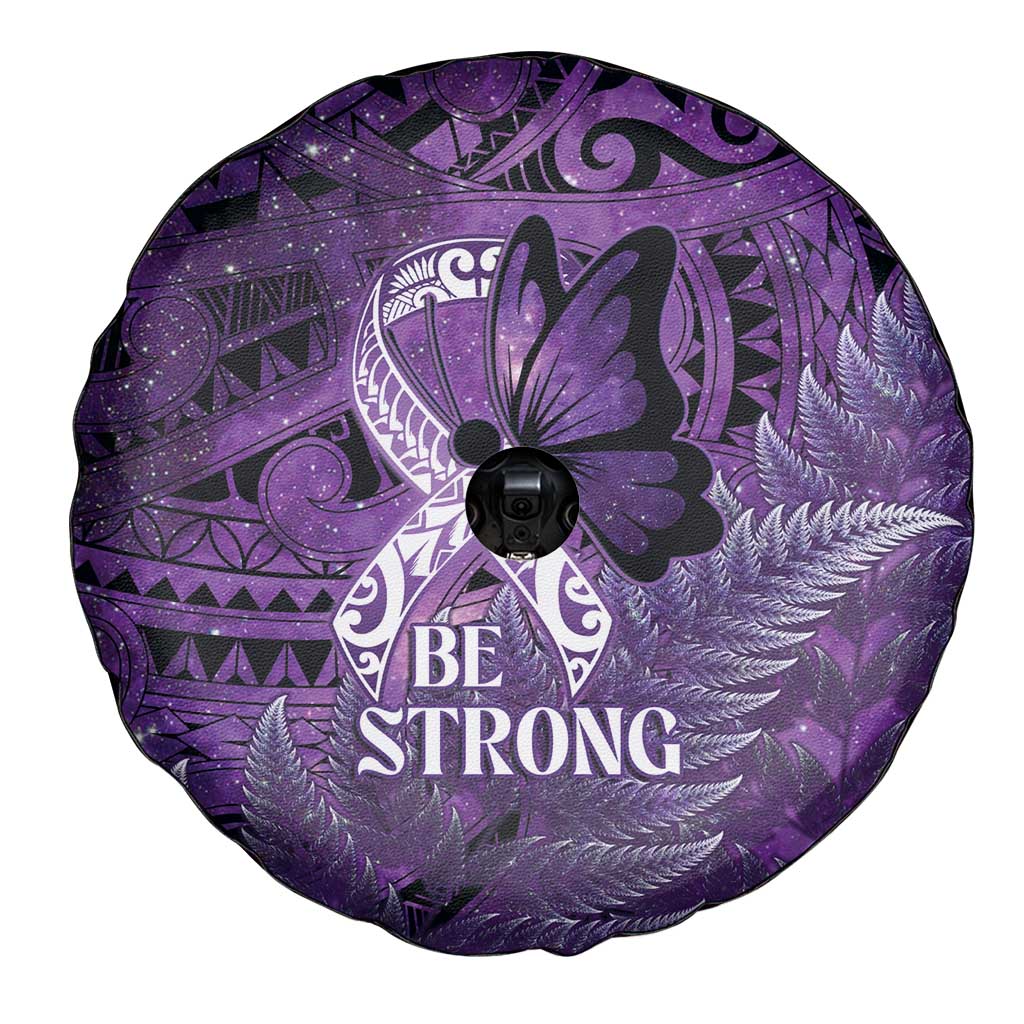 Lupus Awareness Month New Zealand Spare Tire Cover Be Strong Warrior Maori Silver Fern LT14 - Polynesian Pride