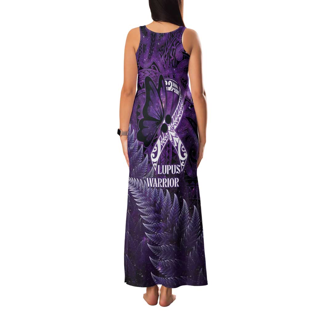 Lupus Awareness Month New Zealand Tank Maxi Dress Be Strong Warrior Maori Silver Fern LT14 - Polynesian Pride