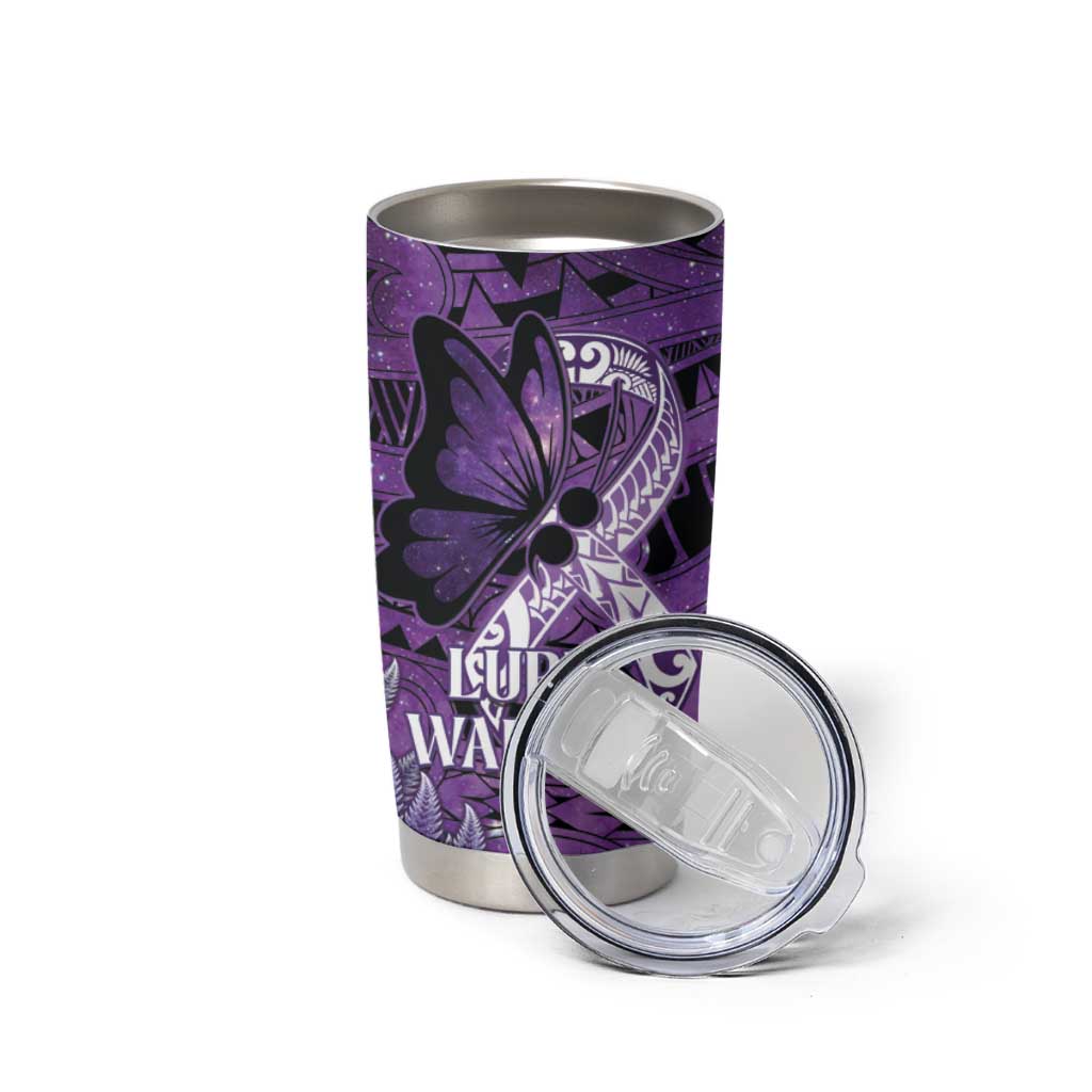 Lupus Awareness Month New Zealand Tumbler Cup Be Strong Warrior Maori Silver Fern LT14 - Polynesian Pride