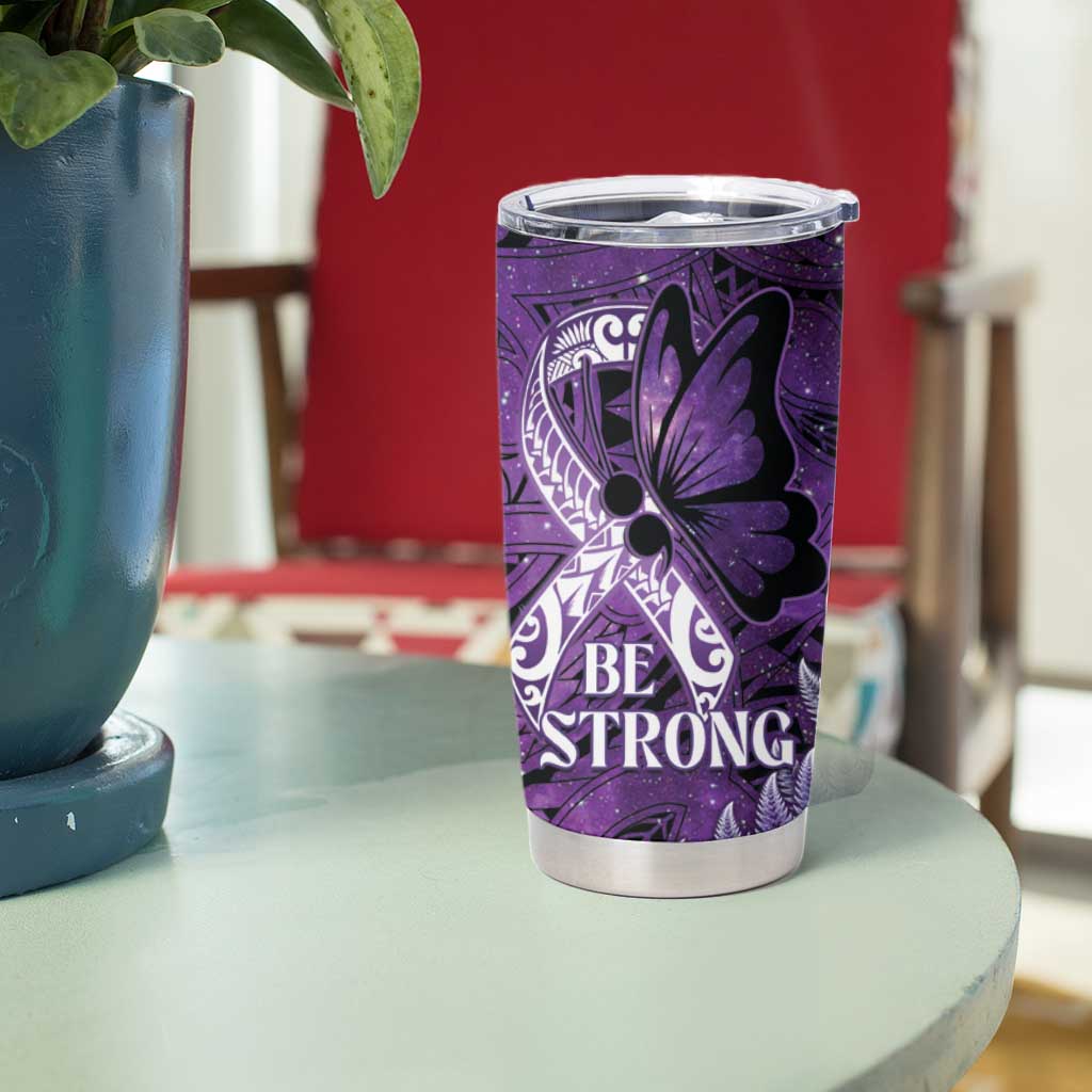 Lupus Awareness Month New Zealand Tumbler Cup Be Strong Warrior Maori Silver Fern LT14 - Polynesian Pride