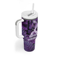 Lupus Awareness Month New Zealand Tumbler With Handle Be Strong Warrior Maori Silver Fern LT14 - Polynesian Pride