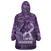 Lupus Awareness Month New Zealand Wearable Blanket Hoodie Be Strong Warrior Maori Silver Fern LT14 - Polynesian Pride