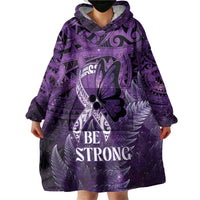 Lupus Awareness Month New Zealand Wearable Blanket Hoodie Be Strong Warrior Maori Silver Fern LT14 - Polynesian Pride