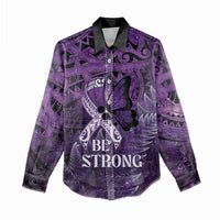 Lupus Awareness Month New Zealand Women Casual Shirt Be Strong Warrior Maori Silver Fern LT14 - Polynesian Pride