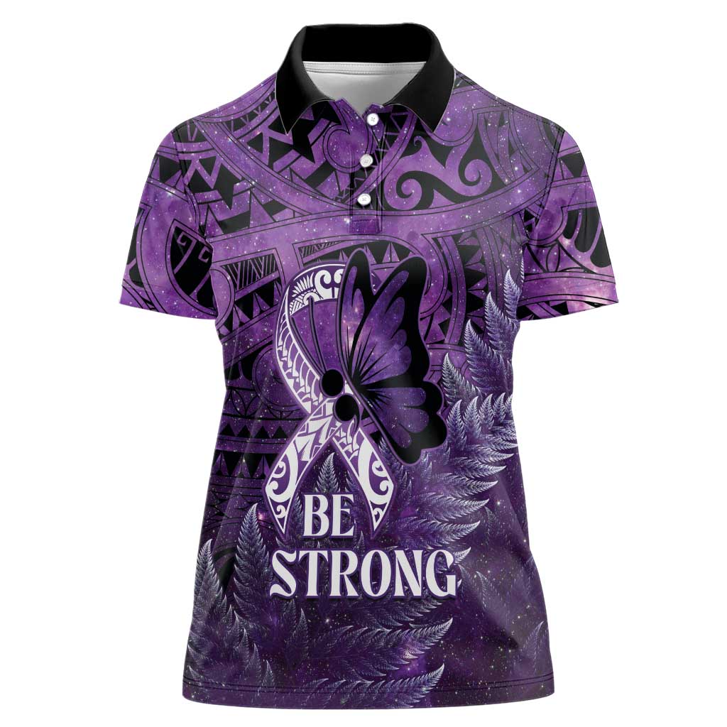 Lupus Awareness Month New Zealand Women Polo Shirt Be Strong Warrior Maori Silver Fern