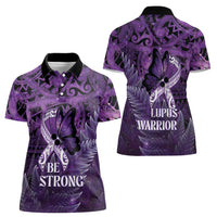 Lupus Awareness Month New Zealand Women Polo Shirt Be Strong Warrior Maori Silver Fern LT14 - Polynesian Pride