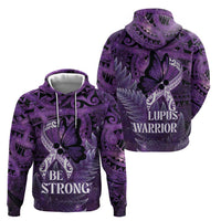Lupus Awareness Month New Zealand Zip Hoodie Be Strong Warrior Maori Silver Fern LT14 - Polynesian Pride