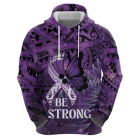 Lupus Awareness Month New Zealand Zip Hoodie Be Strong Warrior Maori Silver Fern LT14 - Polynesian Pride