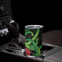 New Zealand Gecko Tumbler Cup Aotearoa Maori With Pohutukawa Flowers LT14 - Polynesian Pride