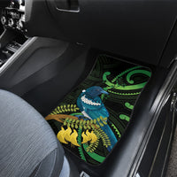 New Zealand Tui Bird Car Mats Aotearoa Maori With Kowhai Flowers LT14 - Polynesian Pride
