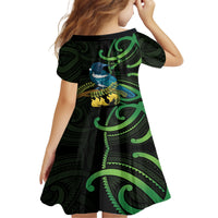 New Zealand Tui Bird Family Matching Puletasi and Hawaiian Shirt Aotearoa Maori With Kowhai Flowers LT14 - Polynesian Pride