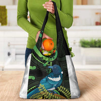 New Zealand Tui Bird Grocery Bag Aotearoa Maori With Kowhai Flowers LT14 - Polynesian Pride