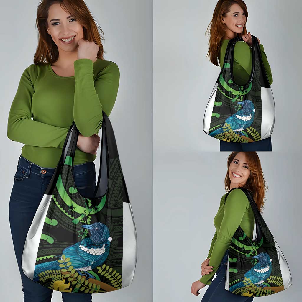 New Zealand Tui Bird Grocery Bag Aotearoa Maori With Kowhai Flowers LT14 - Polynesian Pride