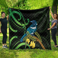 New Zealand Tui Bird Quilt Aotearoa Maori With Kowhai Flowers LT14 - Polynesian Pride