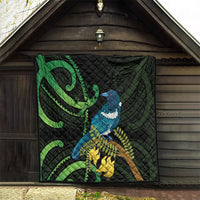 New Zealand Tui Bird Quilt Aotearoa Maori With Kowhai Flowers LT14 - Polynesian Pride