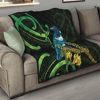 New Zealand Tui Bird Quilt Aotearoa Maori With Kowhai Flowers LT14 - Polynesian Pride