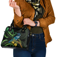 New Zealand Tui Bird Shoulder Handbag Aotearoa Maori With Kowhai Flowers LT14 - Polynesian Pride