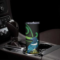 New Zealand Tui Bird Skinny Tumbler Aotearoa Maori With Kowhai Flowers LT14 - Polynesian Pride