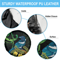 New Zealand Tui Bird Spare Tire Cover Aotearoa Maori With Kowhai Flowers LT14 - Polynesian Pride
