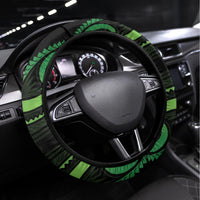 New Zealand Tui Bird Steering Wheel Cover Aotearoa Maori With Kowhai Flowers LT14 Universal Fit Black - Polynesian Pride