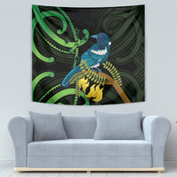 New Zealand Tui Bird Tapestry Aotearoa Maori With Kowhai Flowers LT14 - Polynesian Pride