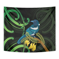 New Zealand Tui Bird Tapestry Aotearoa Maori With Kowhai Flowers LT14 - Polynesian Pride