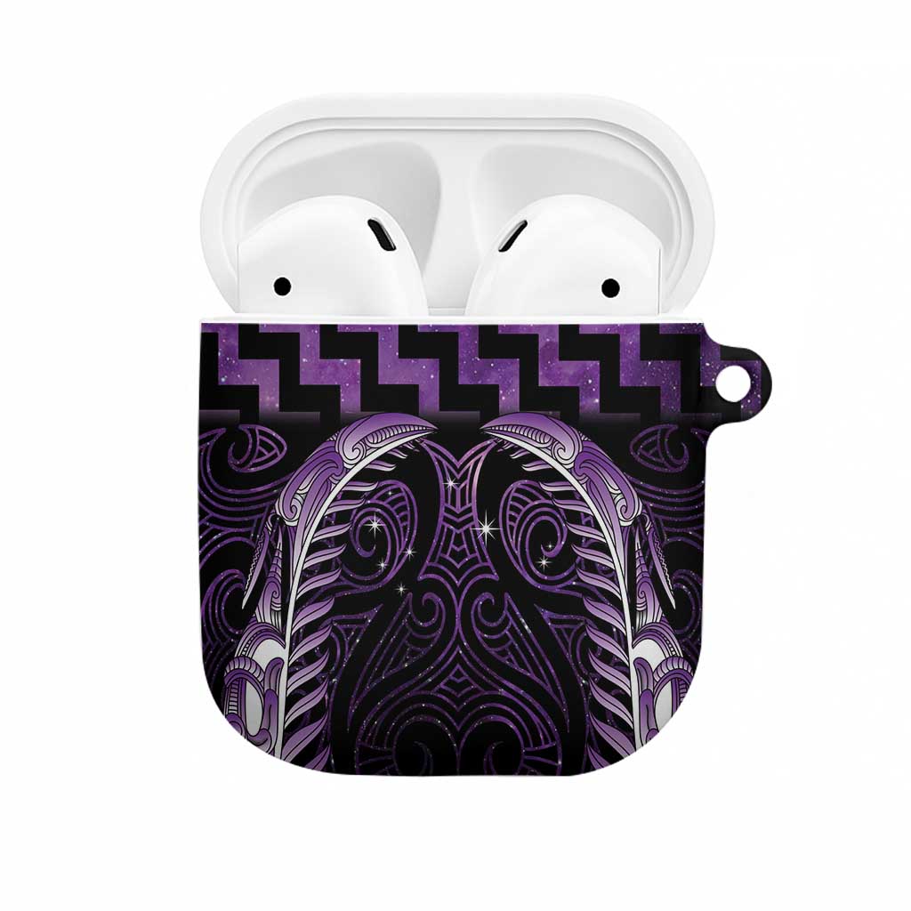 Purple Matariki New Zealand AirPods Case Maori Poutama Galaxy Vibes LT14 Purple - Polynesian Pride