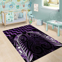 Purple Matariki New Zealand Area Rug Maori Poutama Galaxy Vibes