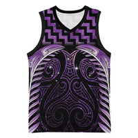Purple Matariki New Zealand Basketball Jersey Maori Poutama Galaxy Vibes LT14 Unisex Purple - Polynesian Pride