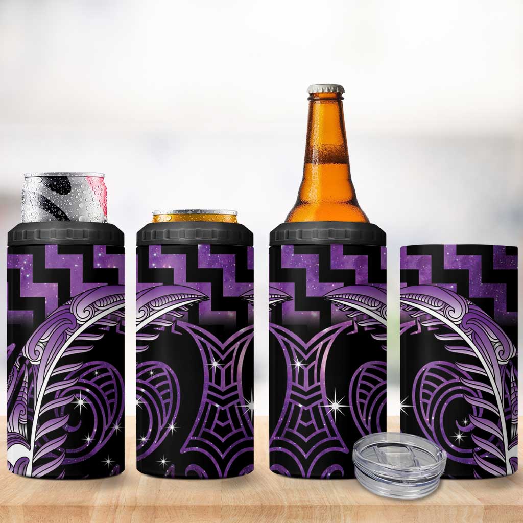 Purple Matariki New Zealand 4 in 1 Can Cooler Tumbler Maori Poutama Galaxy Vibes LT14 - Polynesian Pride