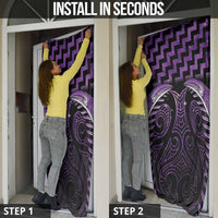 Purple Matariki New Zealand Door Cover Maori Poutama Galaxy Vibes LT14 - Polynesian Pride