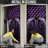 Purple Matariki New Zealand Door Cover Maori Poutama Galaxy Vibes LT14 - Polynesian Pride