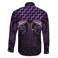 Purple Matariki New Zealand Family Matching Long Sleeve Bodycon Dress and Hawaiian Shirt Maori Poutama Galaxy Vibes LT14 - Polynesian Pride