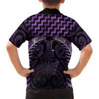 Purple Matariki New Zealand Family Matching Puletasi and Hawaiian Shirt Maori Poutama Galaxy Vibes LT14 - Polynesian Pride