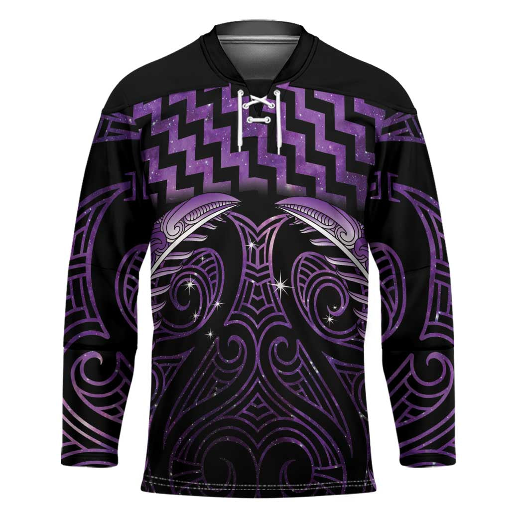 Purple Matariki New Zealand Hockey Jersey Maori Poutama Galaxy Vibes LT14 Unisex Purple - Polynesian Pride