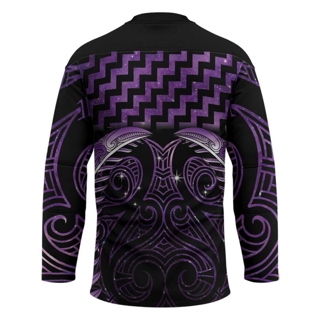 Purple Matariki New Zealand Hockey Jersey Maori Poutama Galaxy Vibes LT14 - Polynesian Pride