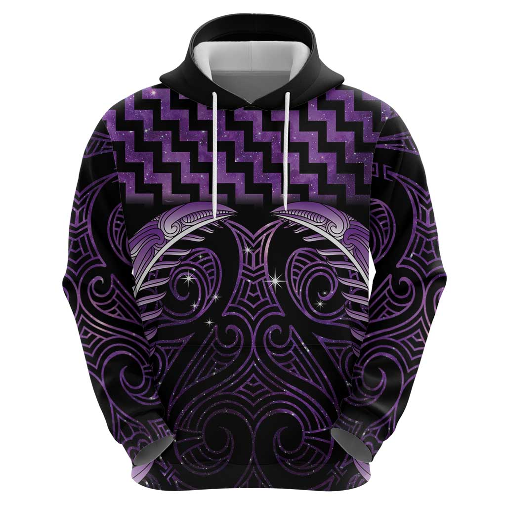 Purple Matariki New Zealand Hoodie Maori Poutama Galaxy Vibes LT14 - Polynesian Pride