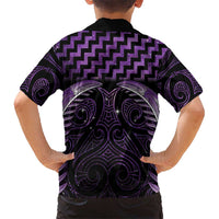 Purple Matariki New Zealand Kid Hawaiian Shirt Maori Poutama Galaxy Vibes LT14 - Polynesian Pride
