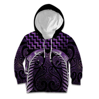 Purple Matariki New Zealand Kid Hoodie Maori Poutama Galaxy Vibes LT14 Hoodie Purple - Polynesian Pride