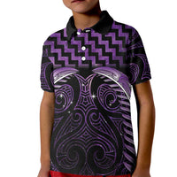 Purple Matariki New Zealand Kid Polo Shirt Maori Poutama Galaxy Vibes LT14 Kid Purple - Polynesian Pride