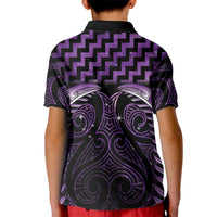 Purple Matariki New Zealand Kid Polo Shirt Maori Poutama Galaxy Vibes LT14 - Polynesian Pride